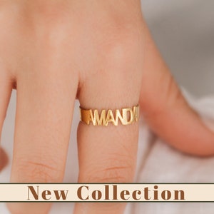 Personalized Name Ring, Custom Word Ring, Summer Jewelry, Gift For Her, Friendship Ring, Dainty Silver Ring, Memorial Ring, Stackable Ring