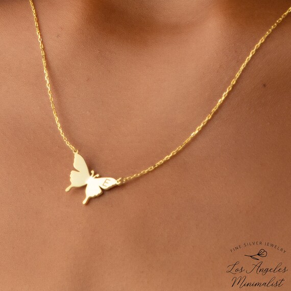 Butterfly Necklace Initial Necklaces 