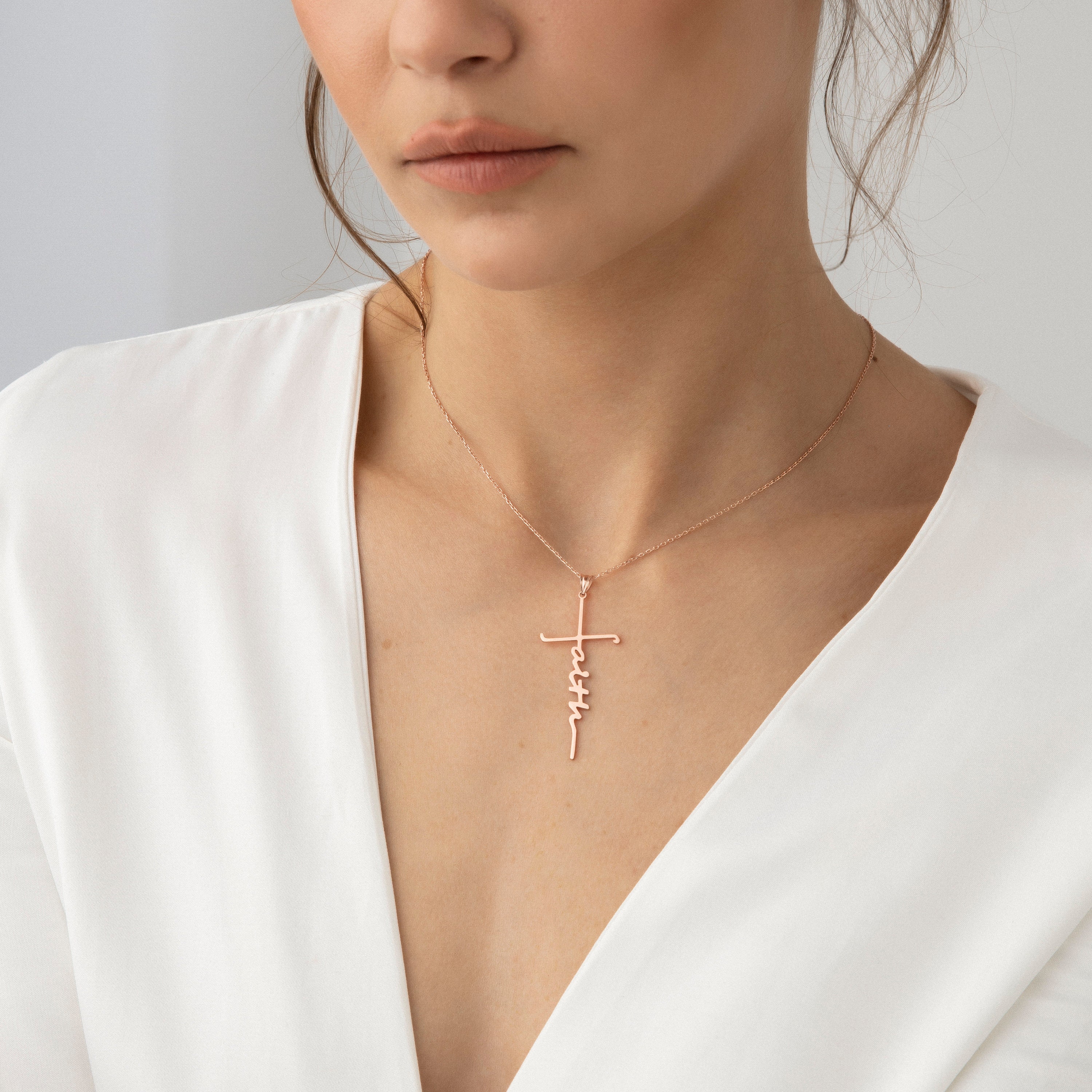 Faith Cross Necklace, Dainty Religion Necklace, Religious Necklaces ...