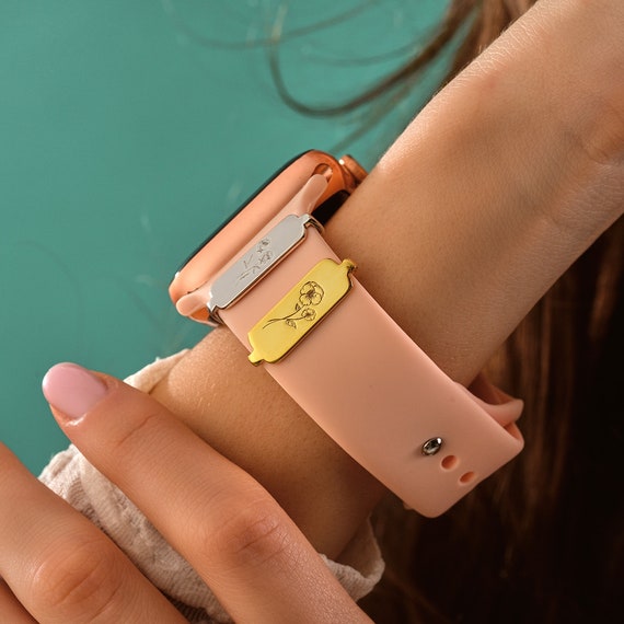 Custom Watch Band Flower Charm, Personalized Birth Flower  display picture 2