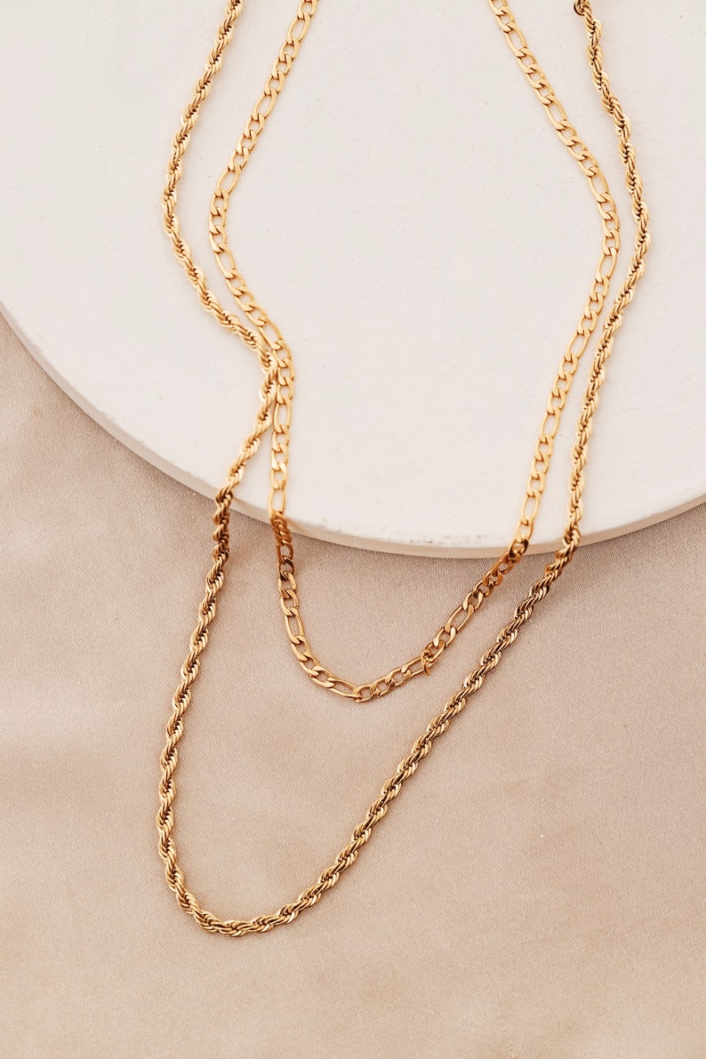 18K Gold Filled Custom Chain, Dainty Chain, Twist Chain, Gift For Her, Rope Chain, Curb Chain, Vine Chain, Figaro Chain, Paperclip Chain image 8
