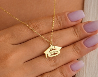 Personalized Graduation Necklace, School Engraved Necklace, College Graduation Favors, Gift For Her, Class of 2024, Memorial Necklace