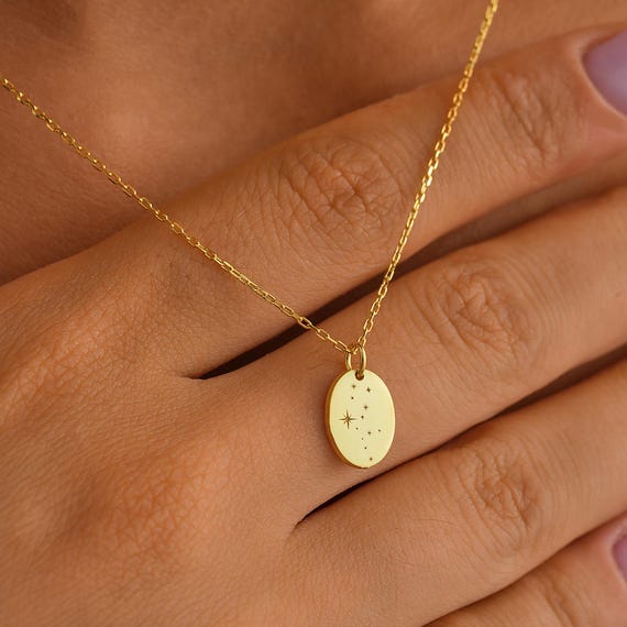 Gold engraved necklace for her outlet