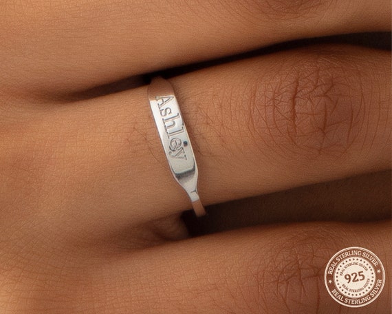Custom Stamped Name Ring (Silver)