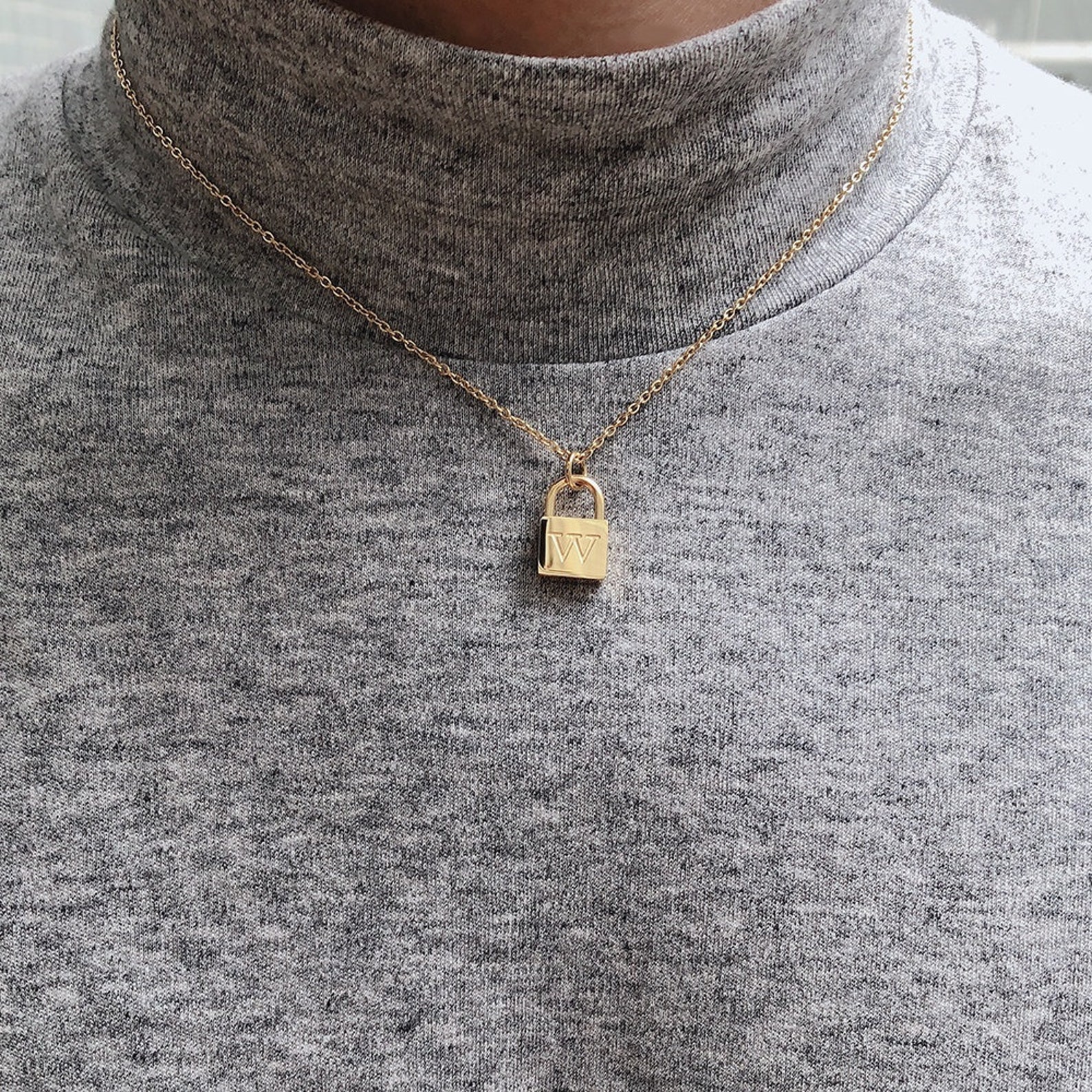 Gold plated padlock necklace Clearance