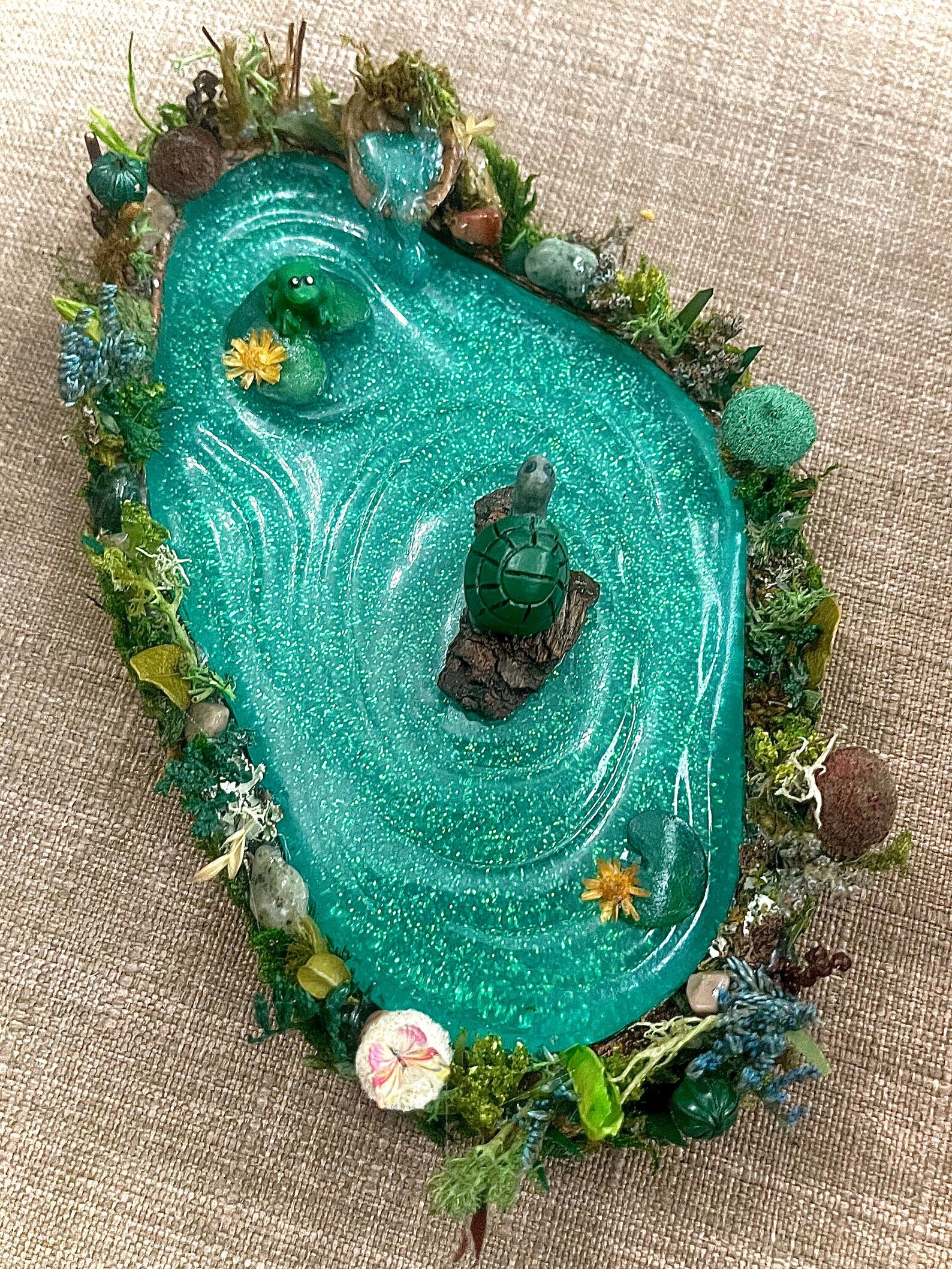 Fairy Pond, Handmade Miniature Pond, Fairy Pond With Lights Etsy