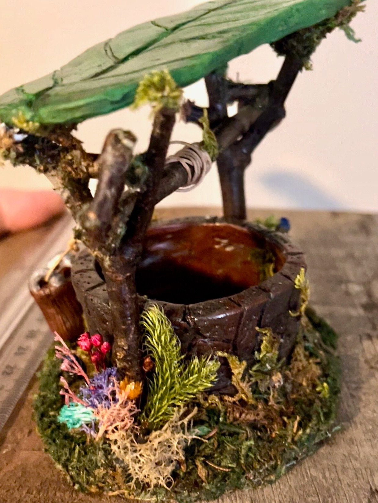 Handmade Polymer Clay Wishing Well, Miniature Fairy Garden Water Well ...