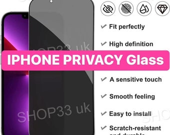 IPhone 15 14 13 12 11 XR Pro Max Plus Tempered Glass Screen Protector 100% Genuine Privacy Anti-Spy