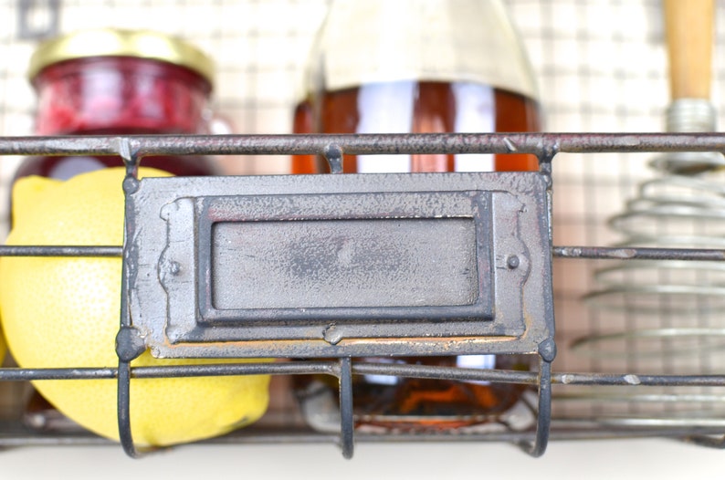 Hanging shelf 40 x 14 cm in industrial style made of metal shelf can be individually labeled wall shelf with two suspensions handmade image 7