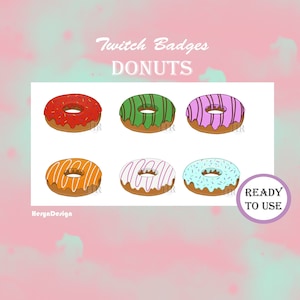 Pack 6 Badges - Donuts Summer For Twitch