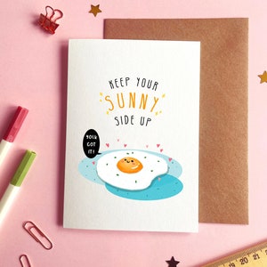Keep Your Sunny Side Up Card | You Got This Card, Sunny Egg Card, Cute Egg Card, Card For Friend, Cheer Up Card, Encouragement Card