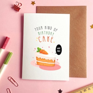 carte d'anniversaire gâteau aux carottes | Carte d'anniversaire aux carottes, carte de gâteau d'anniversaire, carte de gâteau aux carottes, carte d'anniversaire végétalienne, pour son meilleur ami, elle, lui