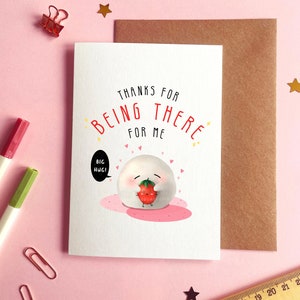 cartões de agradecimentos de Mochi da morango | Cartão Daifuku Mochi, Cartão Mochi Japonês, Cartão de Aniversário Mochi, Cartão de Envio de Abraço, Cartão Kawaii Mochi