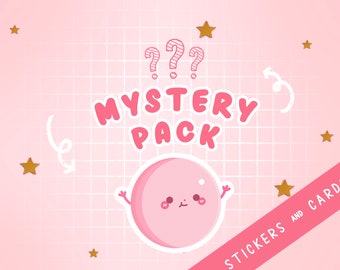 Lucky Mystery Pack | Pack Of 5 Surprise Bag, Lucky Dip Bag, Cute Grab Bag, Mystery Sticker Pack, Mystery Card Pack, Kawaii Surprise Pack