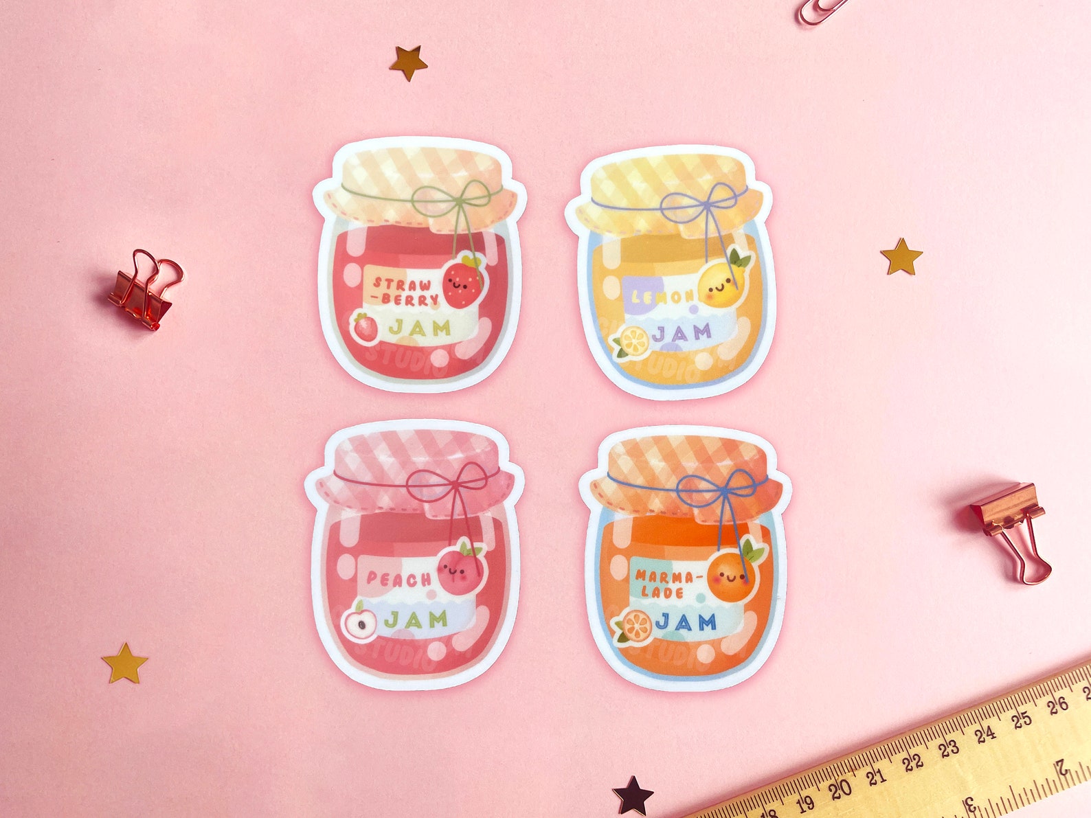 Jam Sticker Pack Frucht Marmelade Sticker, Erdbeer Marmelade, Pfirsich