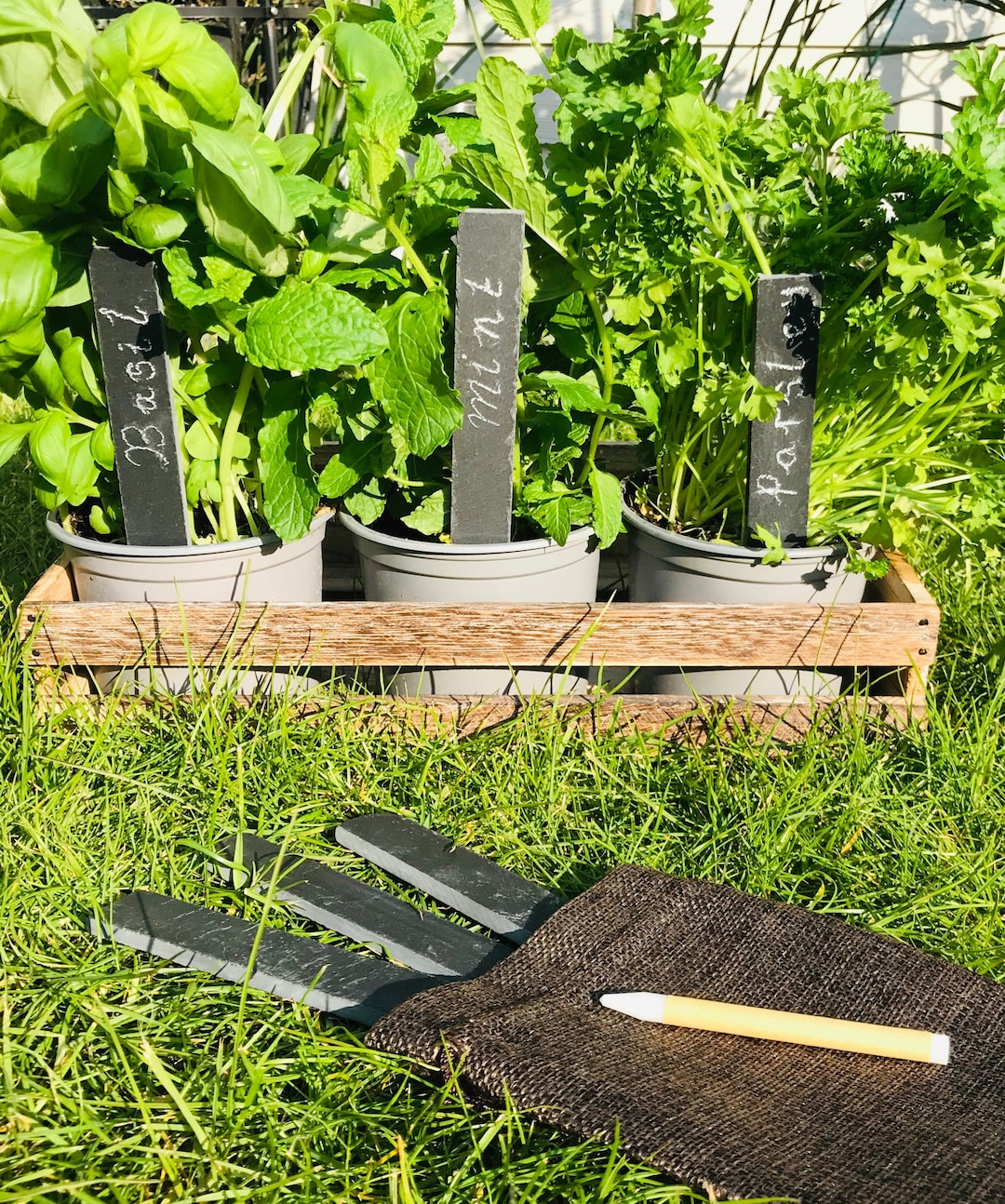 Natural Slate Plant Labels and Soapstone Chalk Pencil/garden Etsy UK