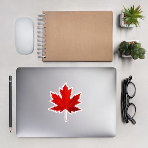 Red Maple Leaf Bubble-free stickers
