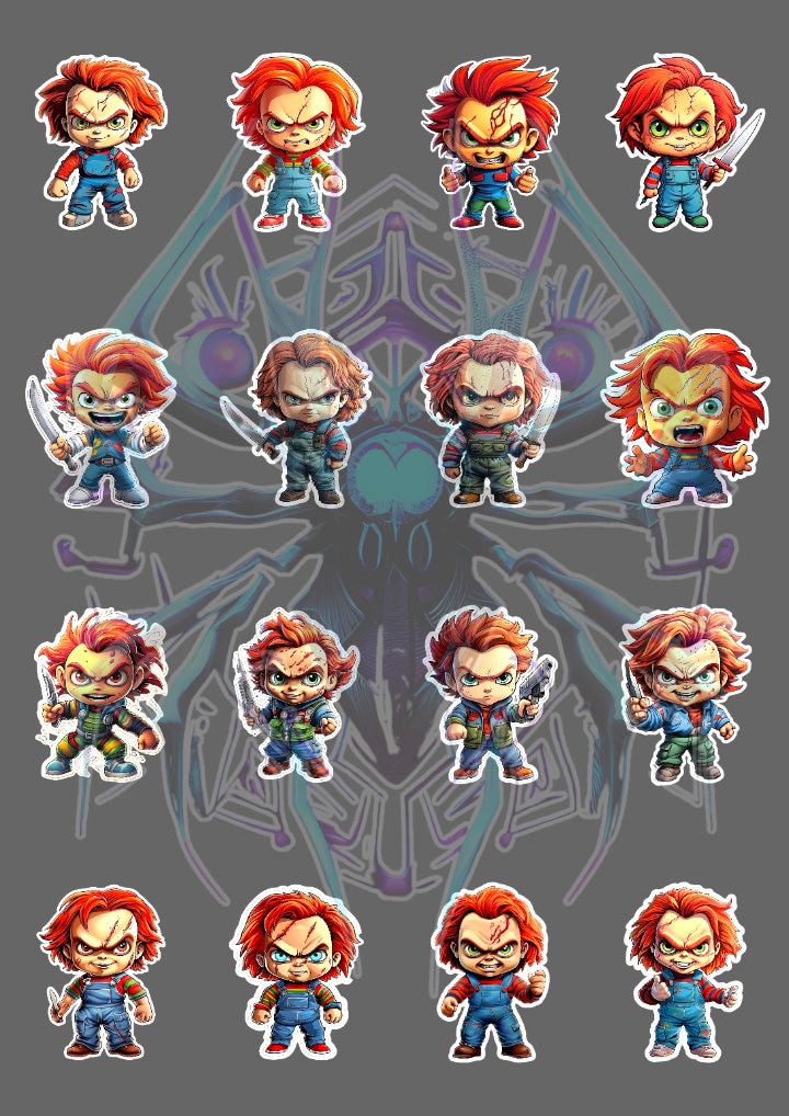 16 Chucky Stickers / Stickers / Chucky / Ready Print / PNG / A3 / A4 ...