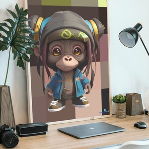 Chimpanzee Dolma Crew Decorative Illustration / Wall Print Art / Digital Download