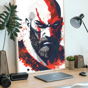 Kratos Inspired Decorative Illustration / Wall Print Art / Digital Download