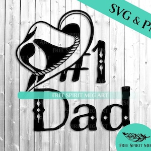 Cowboy Dad SVG & PNG, Vaderdag, #1 Dad, Western svg, Digital Download svg-bestand voor cricut