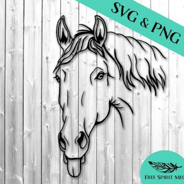 Horse SVG, Funny Horse, Digital Download, plus PNG file, Horse Sticking Out Tongue