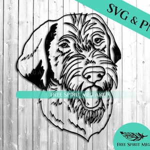 German Wirehaired Pointer SVG, Digital Download, plus PNG file, Hunting Dog svg