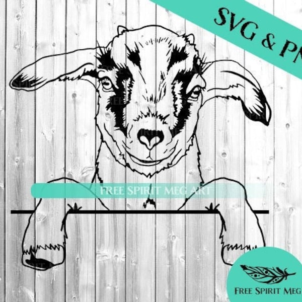 Peeking Goat SVG & PNG, 2 files, Digital Download, Kid