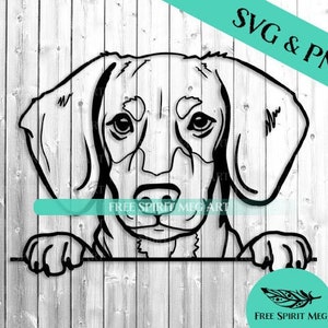 Teckel SVG & PNG, Wiener Dog svg, Doxie svg, Digital Download svg-bestand voor cricut, Peeking Dog svg