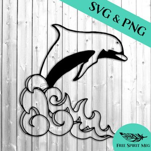 Dolphin SVG & PNG, Beach svg, Summer svg, Digital Download svg file for cricut, Waves svg