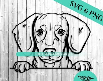 Peeking Dachshund SVG & PNG: Wiener Dog Cut File (Digital Download)