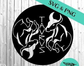 Taurus SVG & PNG, Zodiac svg, Zodiac Sign svg, Digital Download svg file for cricut, Bull svg, Astrology svg, May Birthday, April Birthday