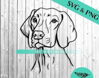 Vizsla SVG & PNG, Dog svg, Digital Download svg file for cricut, Hunting dog svg, Version 2