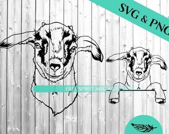 Goat SVG & PNG, Farm svg, Digital Download svg file for cricut, Peeking Goat svg