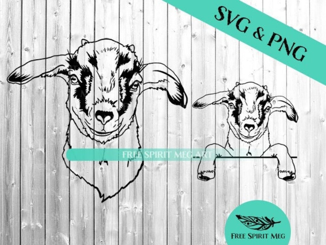 Goat SVG & PNG, Farm Svg, Digital Download Svg File for Cricut, Peeking ...