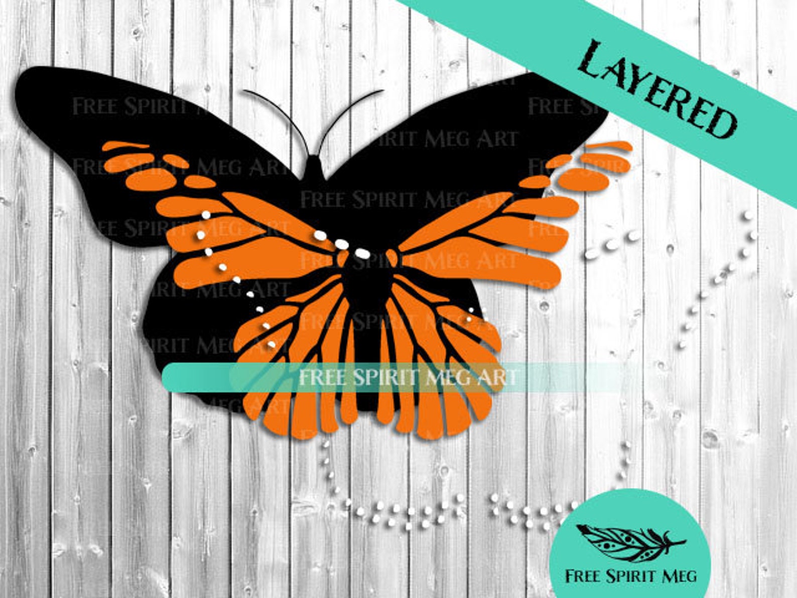 Butterfly SVG & PNG Monarch Svg Layered SVG Digital - Etsy