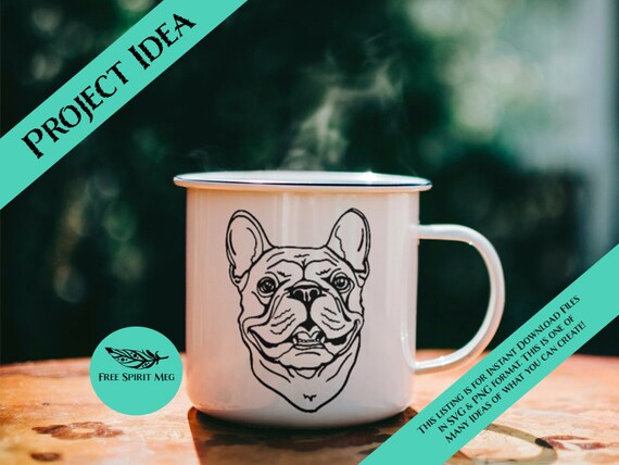 French Bulldog SVG & PNG, Frenchie Head Portrait, Digital