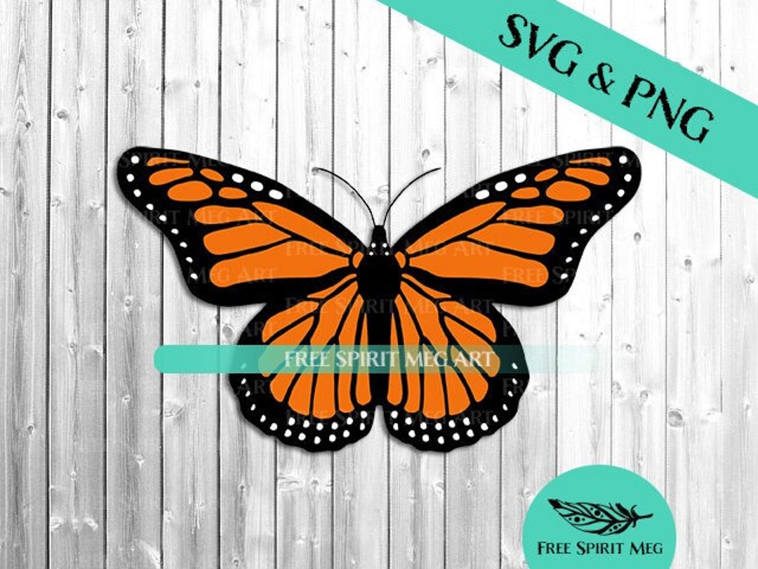 Butterfly SVG & PNG, Monarch Svg, Layered SVG, Digital Download Svg