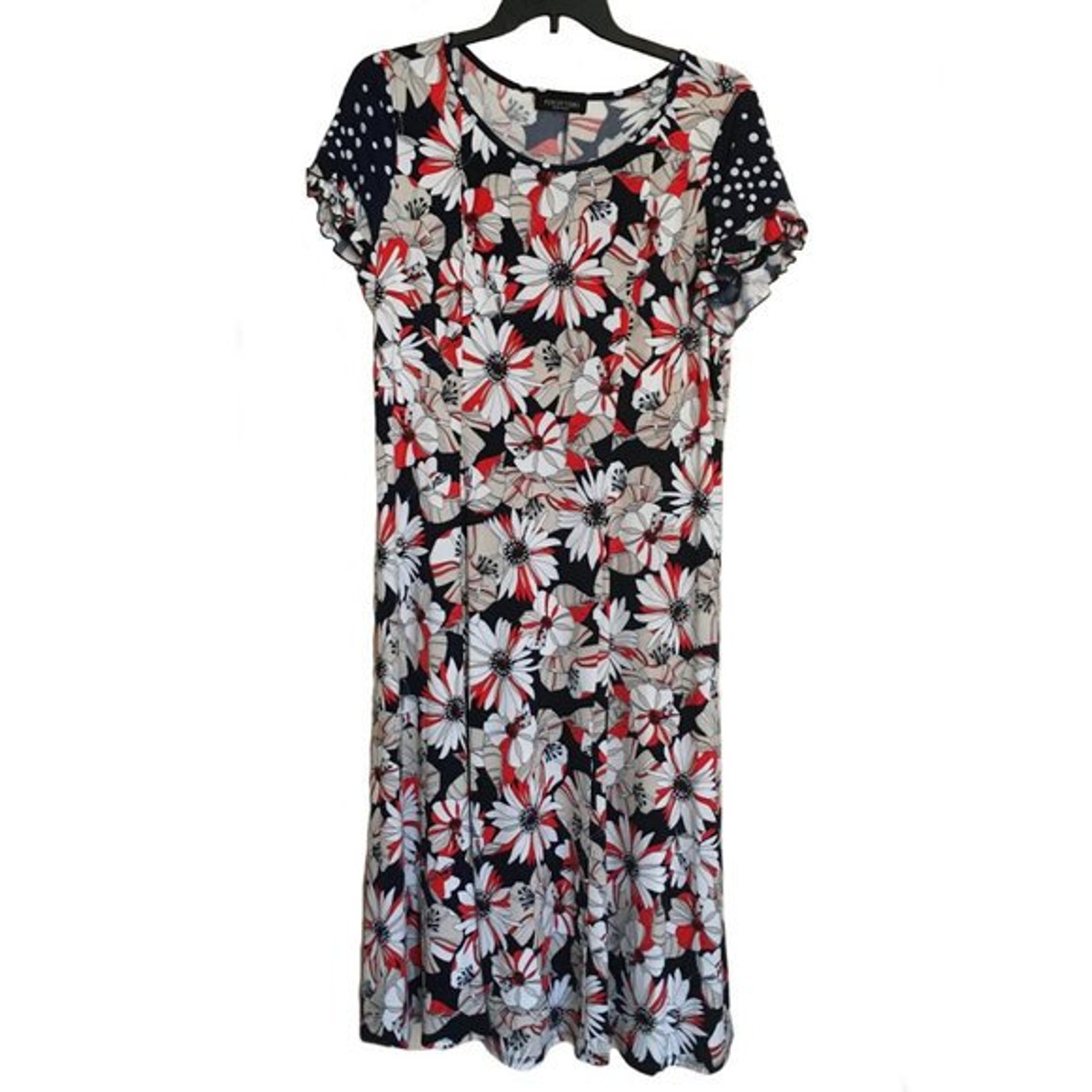 Blue Floral Long Dress for Summer Short Sleeve Red White | Etsy