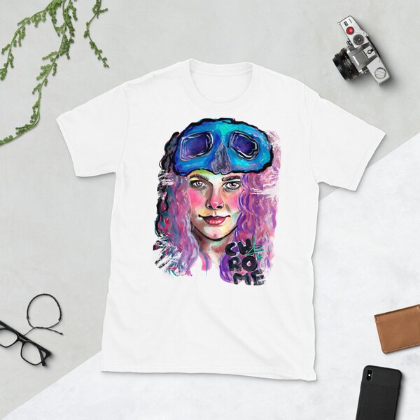 T-shirt graphique unique illustration portrait « Chrome » manches courtes unisexes. Illustration unique de BeautyJulik