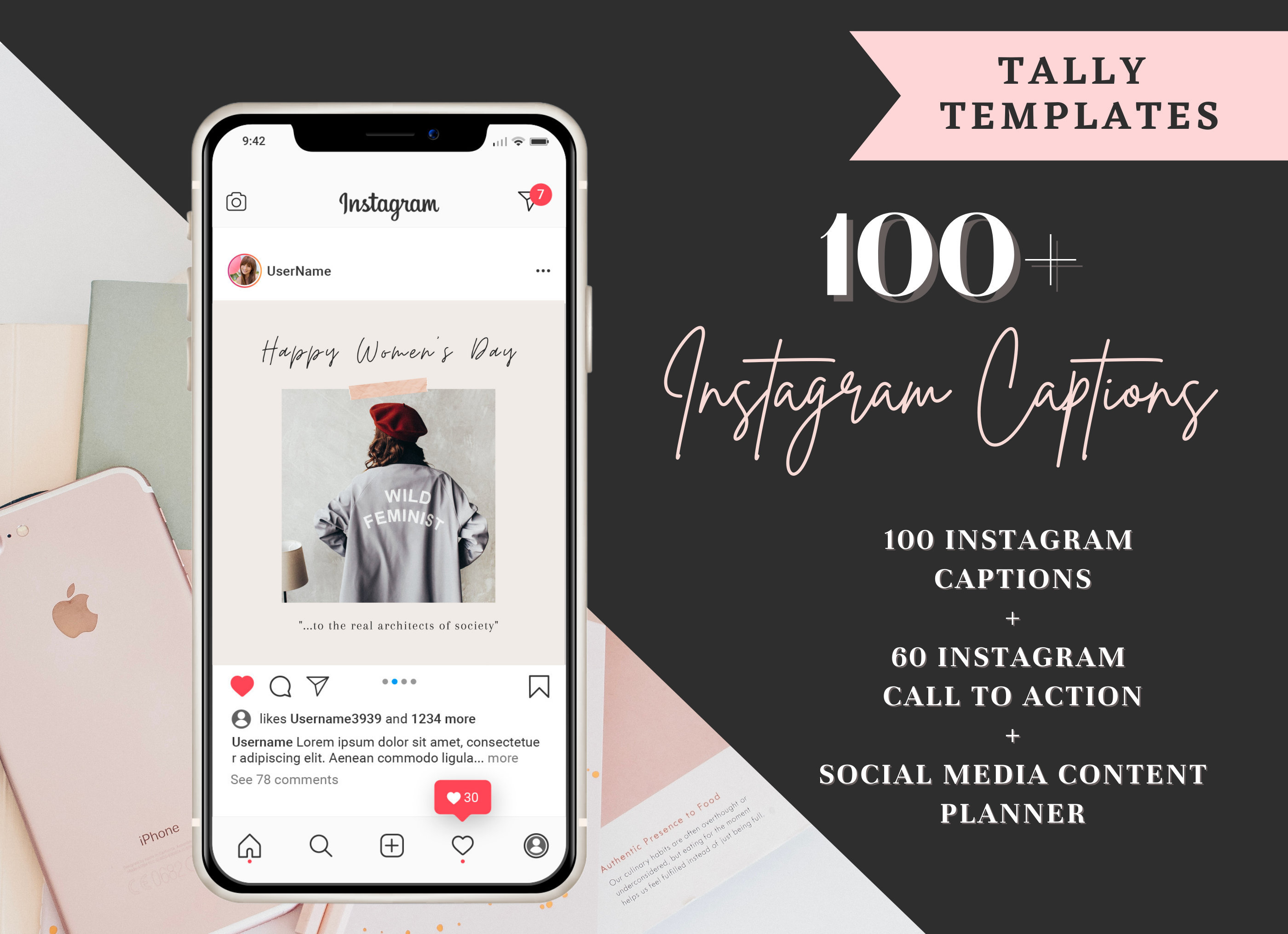 100 Instagram Captions Pack l Instagram Templates Etsy