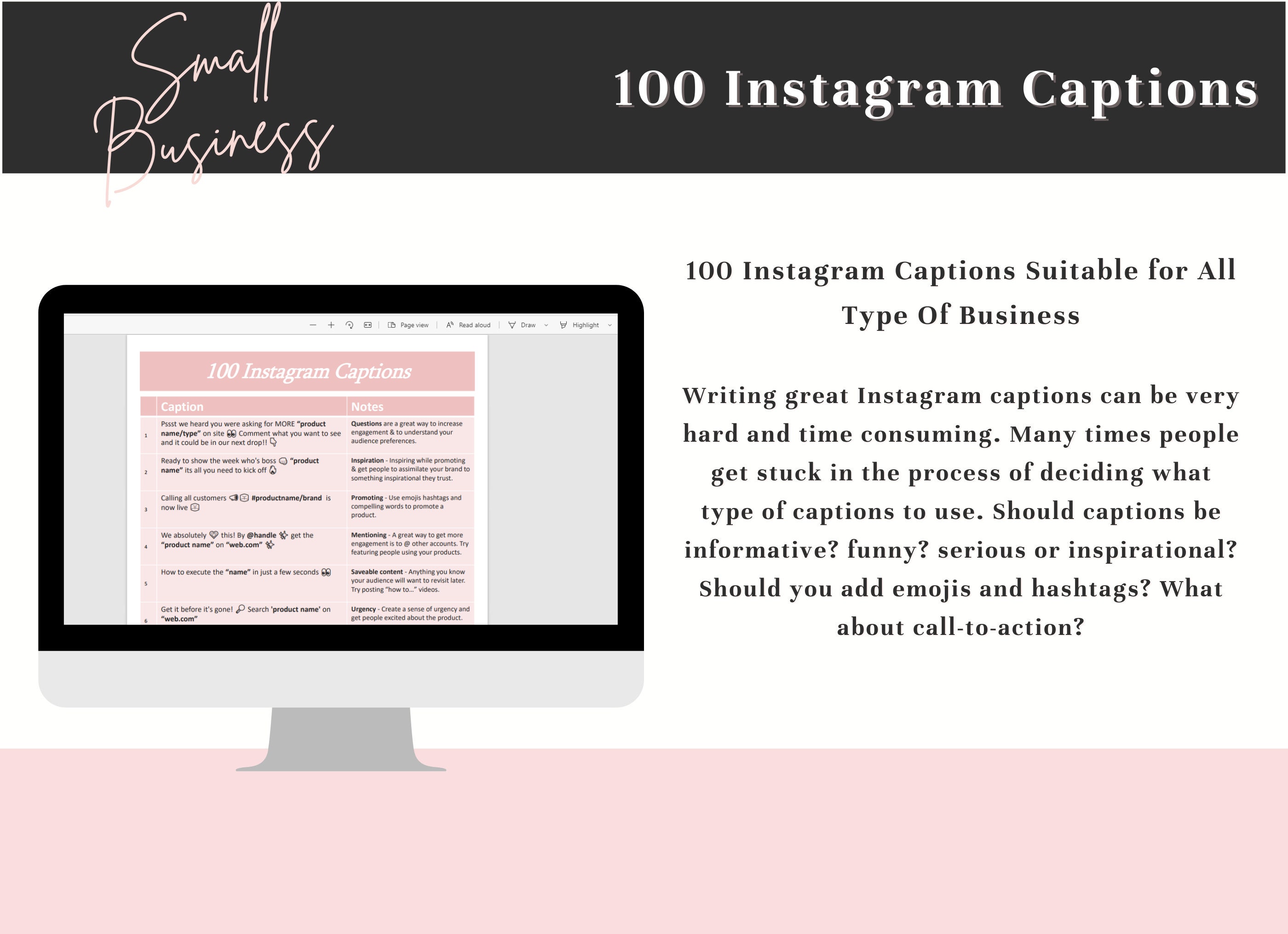 100 Instagram Captions Pack l Instagram Templates Etsy