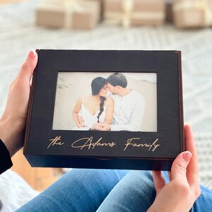 Wooden Photo Box | Wedding Custom Box | Keeepsake Memory Box For Couple | Anniversary Gift | Wedding Gift | Gift For Boyfriend,Girlfriend