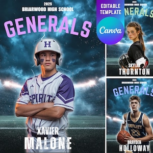 Senior Night Sports Canva Template, Editable Sports Canva, Custom Sports Canva Template for Banner, Card, Poster