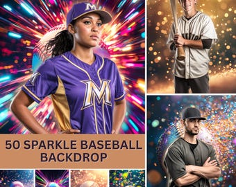 50 Sparkle Baseball Backdrops, Baseball Background For School Sports Photo, Baseball Banner, Sports Portraits, Senior Sports Gifts