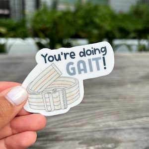 You're Doing Gait Sticker / Physical Therapy Gift / CI / dpt / Physical Therapist / spt / rehab / OT / humor / gait belt / *new matte finish