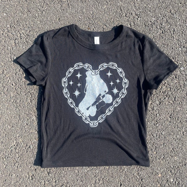 Roller-skate Heart Chain Baby Tee