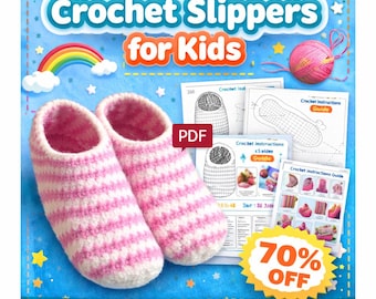Patroon gehaakte kinderpantoffel | Geschikt voor beginners (pdf-patroon A0/A4)