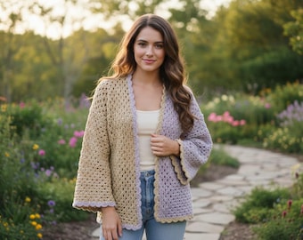 Zeshoekig gehaakt vestpatroon, Easy Magic Sweater digitale pdf, direct downloaden