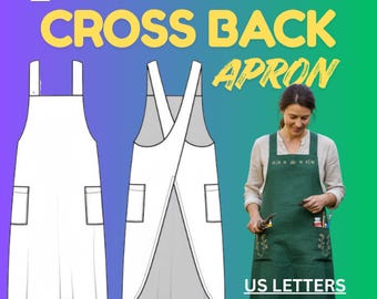 Naaipatroon schort gekruiste achterkant – doe-het-zelfovergooier met zakken (pdf-patroon)